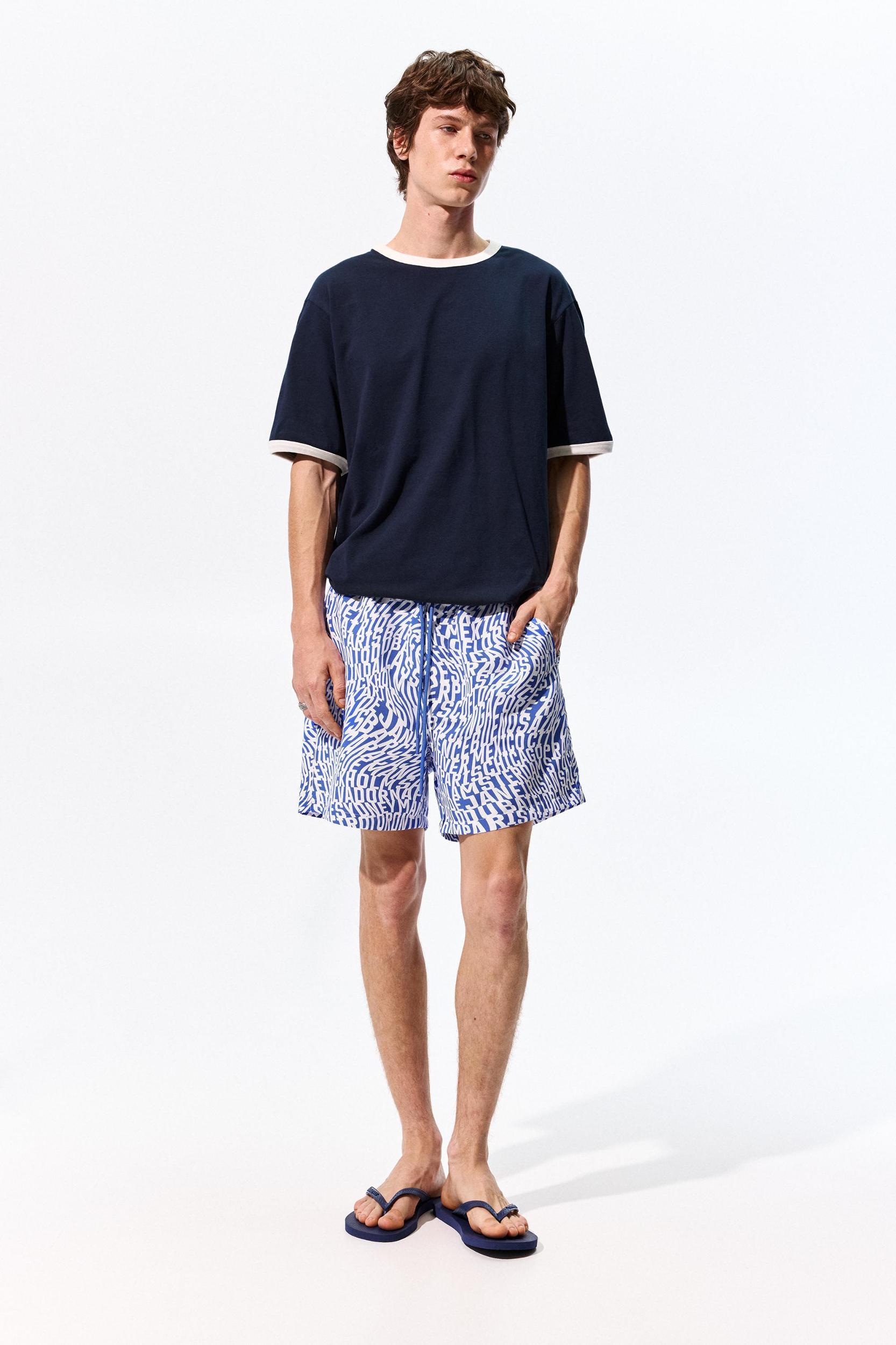 Letter print swimming trunks Product Image