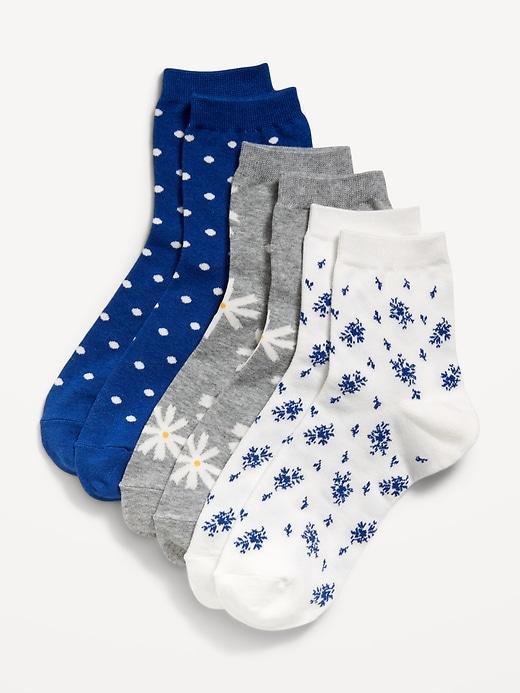 Novelty Quarter Crew Socks 3-Pack Product Image