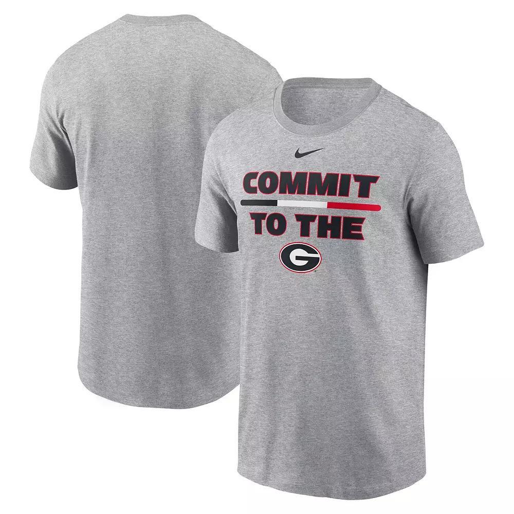 Men's Nike Heather Gray Georgia Bulldogs DNA Lockup T-Shirt, Size: Large, Grey Product Image