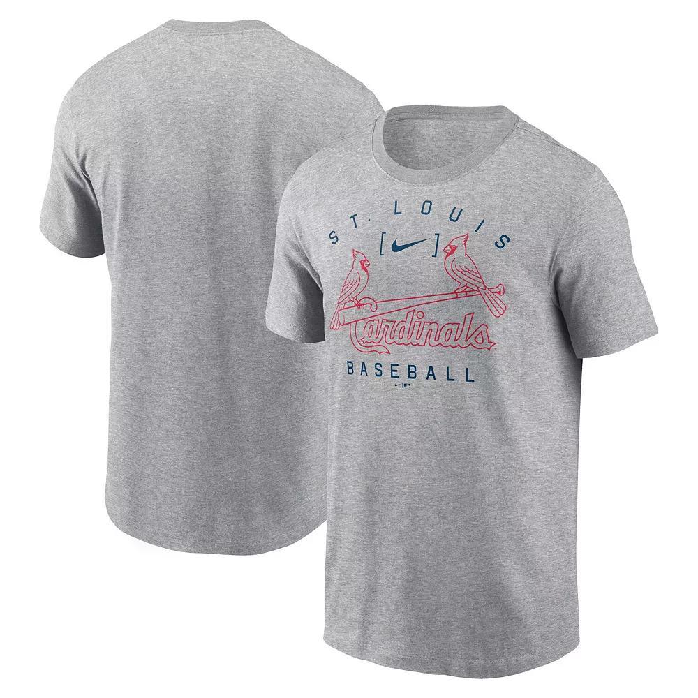 Men's Nike Heather Gray St. Louis Cardinals Home Team Athletic Arch T-Shirt, Size: Medium, Grey Product Image