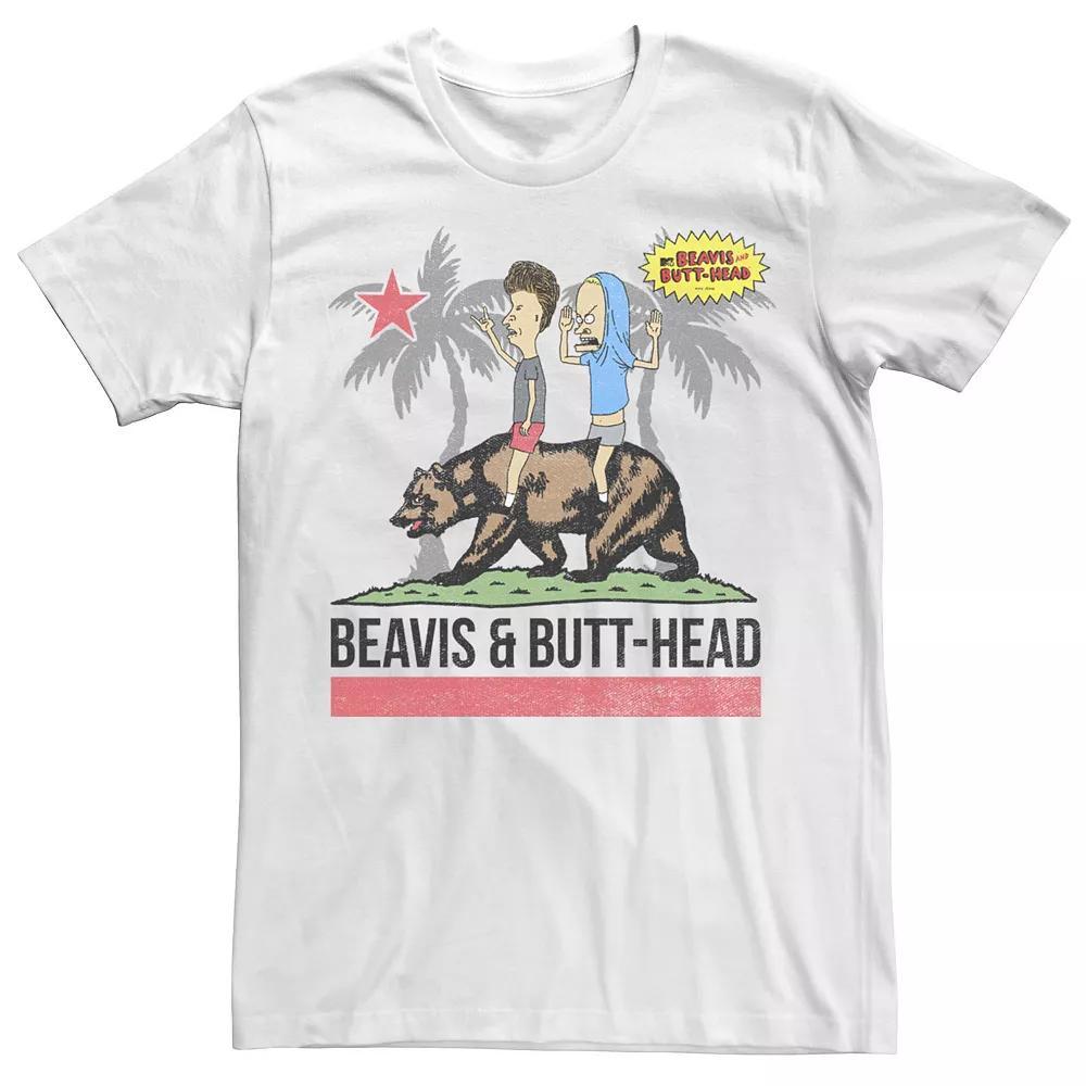Men's Beavis And Butthead Bear California Flag Tee,  Product Image