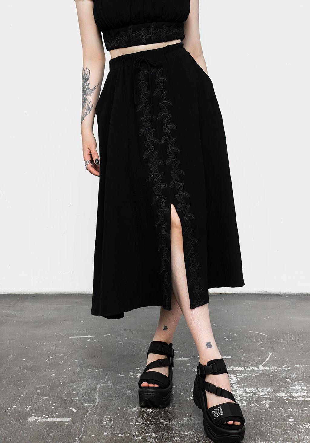 Vine Textured Midi Skirt Product Image