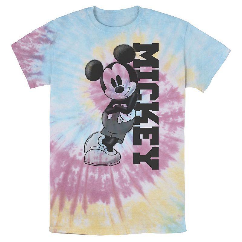 Men's Disney Mickey Mouse Leaning on Name Wash Tee, Size: XL, Black Grey Product Image