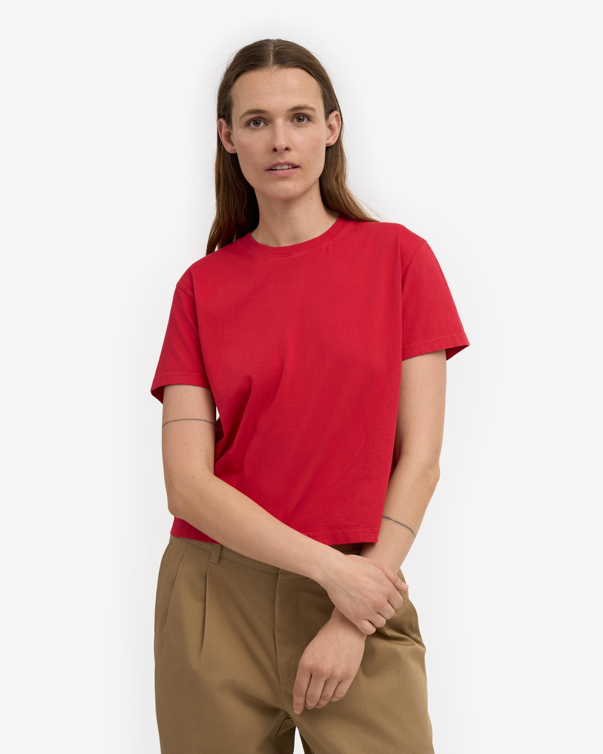 Organic Boxy Crop Tee - Petrol Blue Product Image