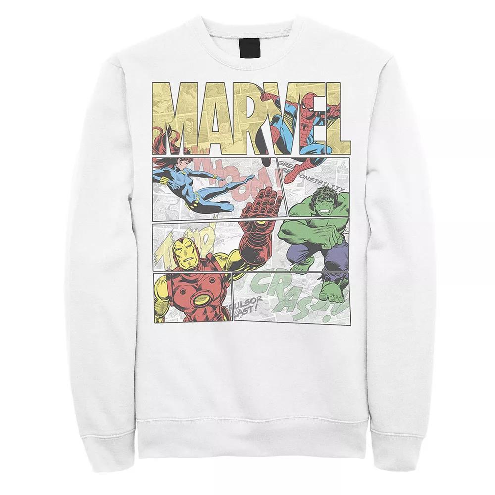 Men's Marvel Retro Avengers Comic Panel Build-Up Sweatshirt,  Product Image