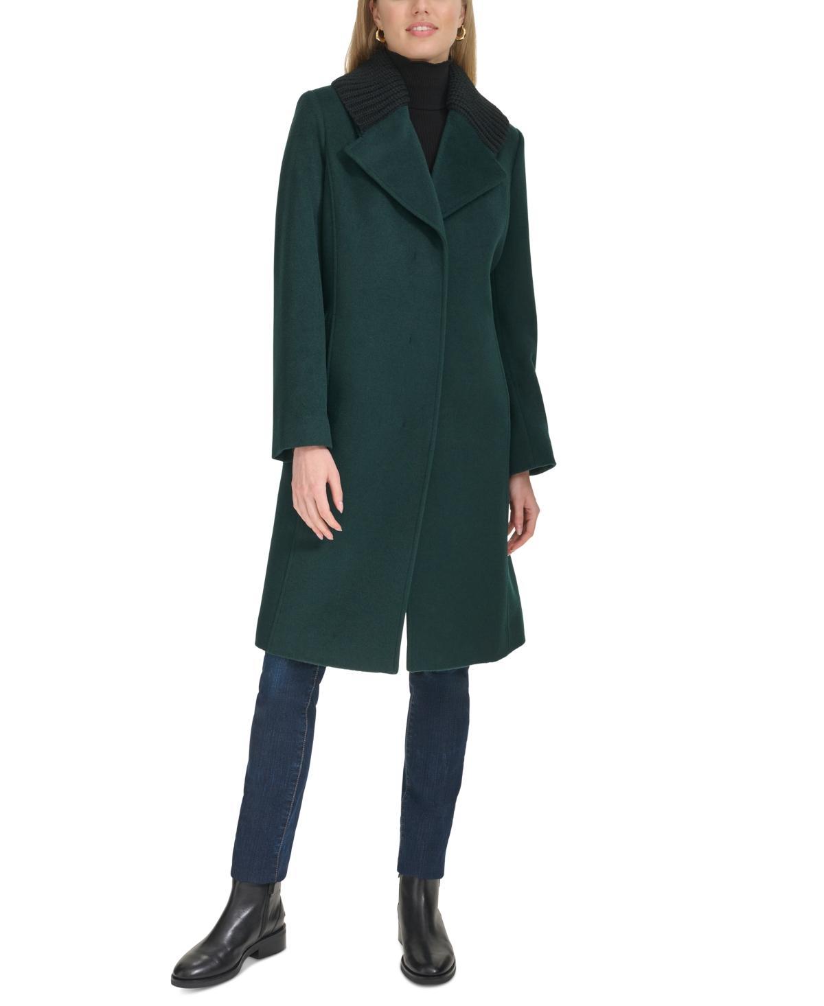 Cole Haan Womens Shawl Collar Wool-Blend Coat Product Image