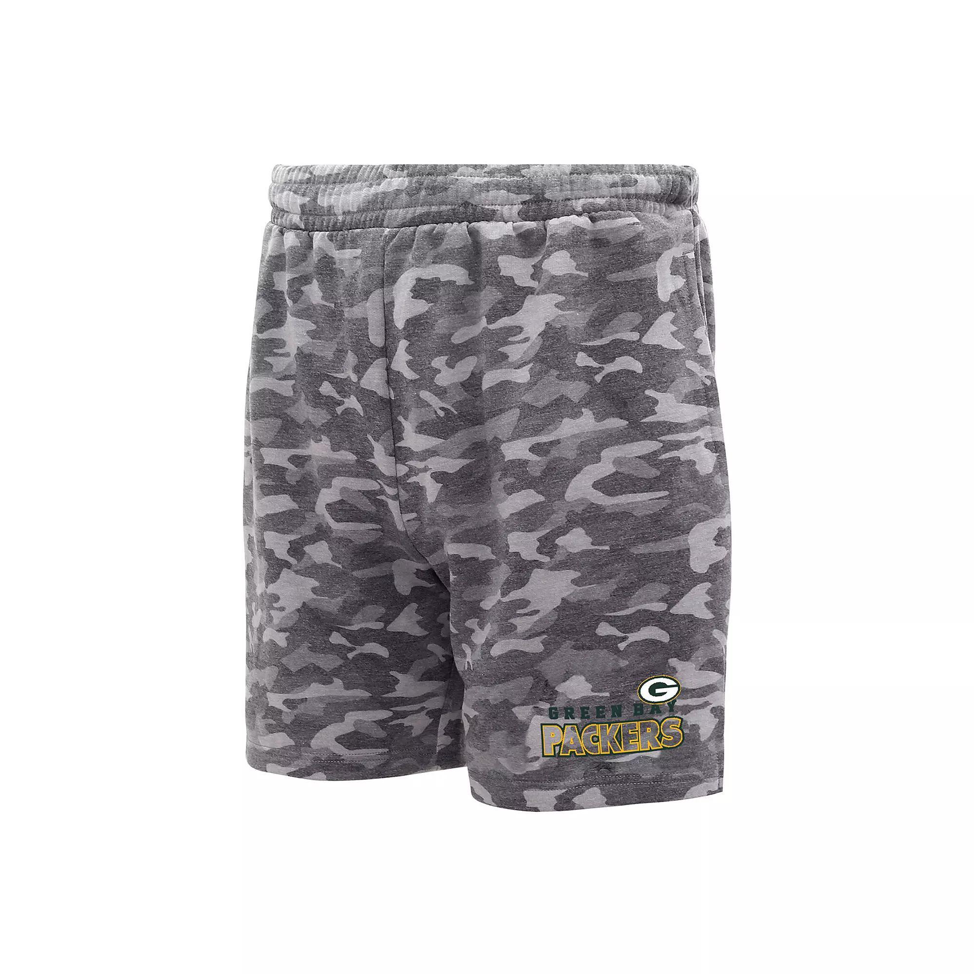 Men's Concepts Sport Charcoal Green Bay Packers Biscayne Camo Shorts,  Product Image