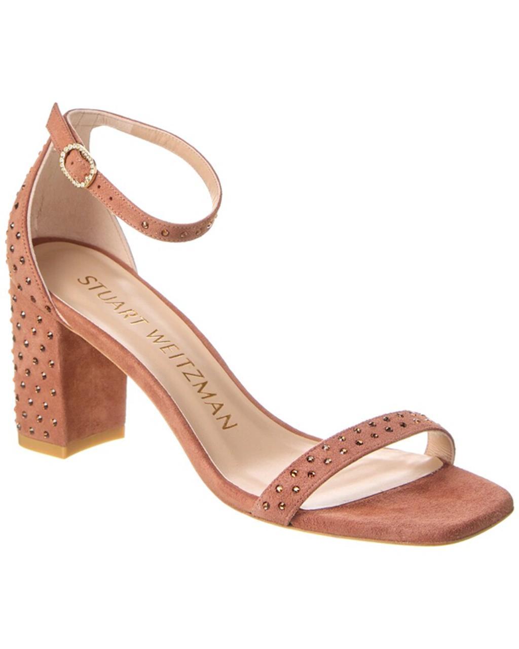 STUART WEITZMAN Nudistcurve 75 Suede Sandal In Brown Product Image