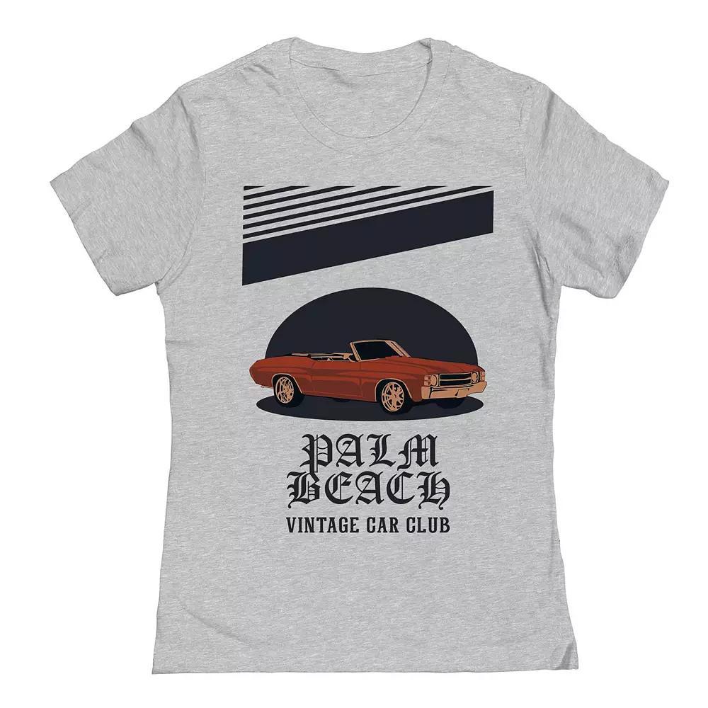 Junior's Palm Beach Cars Womens Graphic Tee, Girl's, Size: XL, Sport Gray Product Image