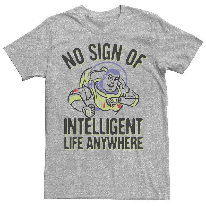 Disney / Pixars Toy Story Buzz Lightyear Mens No Intelligent Life Tee Athletic Grey Product Image