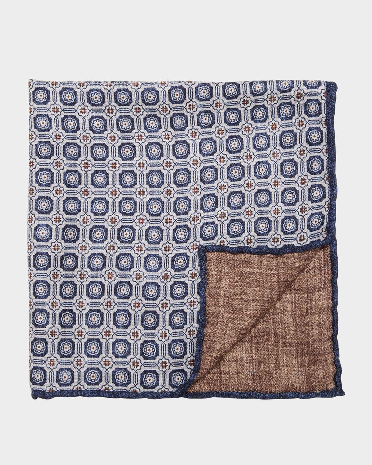 Mens Silk Geometric Pocket Square Product Image