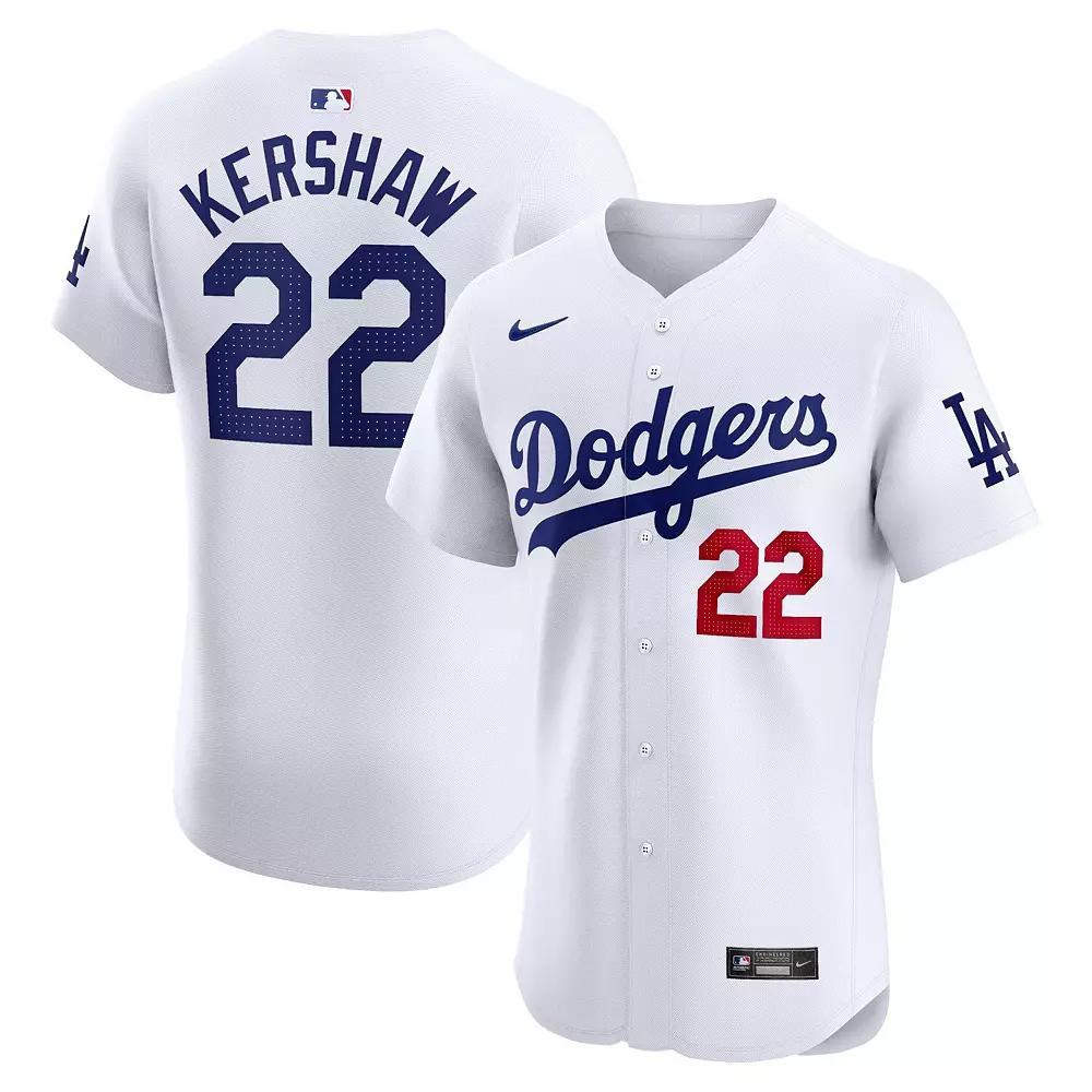 Men's Nike Clayton Kershaw White Los Angeles Dodgers Home Elite Player Jersey, Size: 40 Product Image