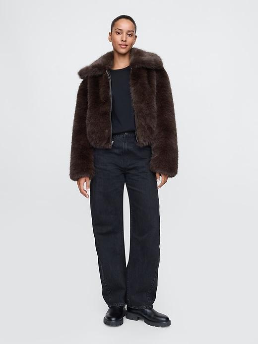 Cropped Faux Fur Jacket Product Image