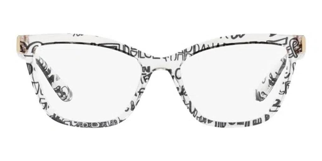 DOLCE & GABBANA Dg5076 3314 55 Women's Cat-eye Eyeglasses - Transparent Graffiti Frame Product Image