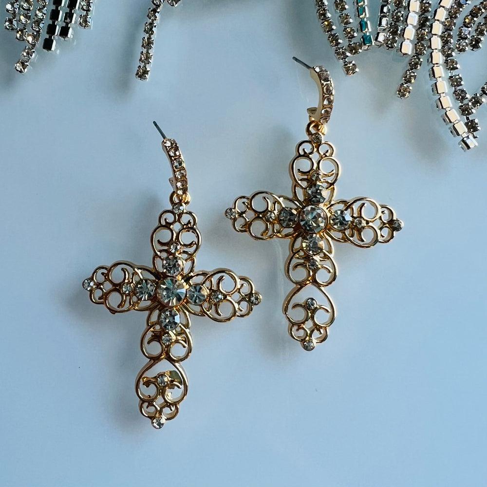 Golden Cross Earrings Product Image