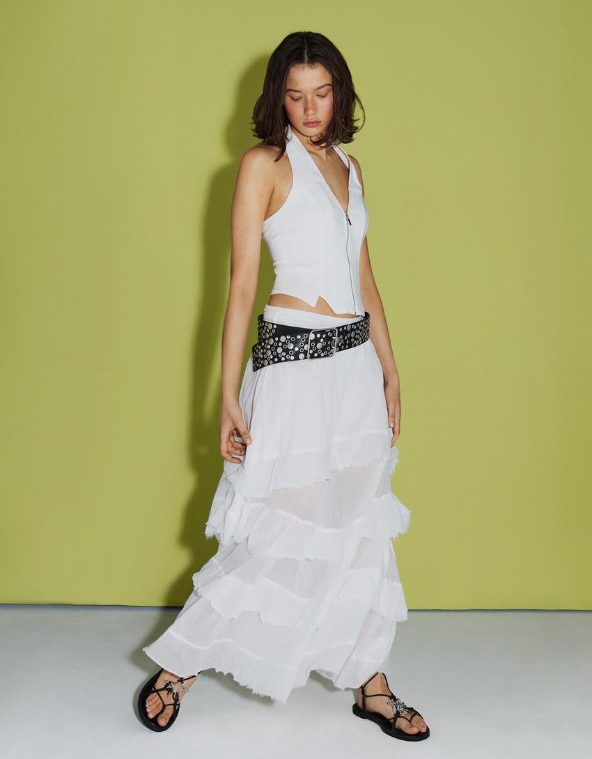 Maxi skirt with ruffles Product Image