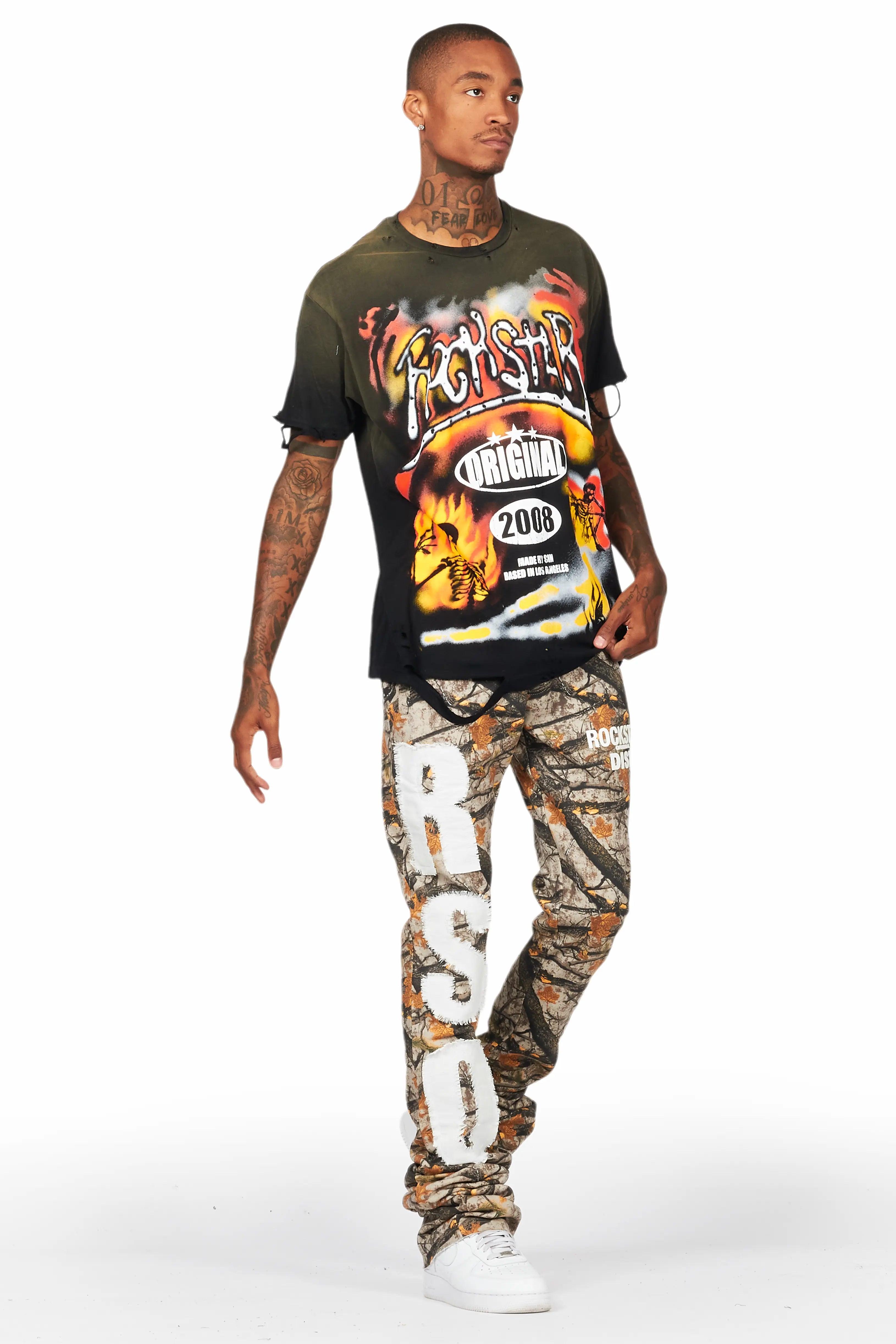 Bansi Tree Camo Super Stacked Trackpant Male Product Image