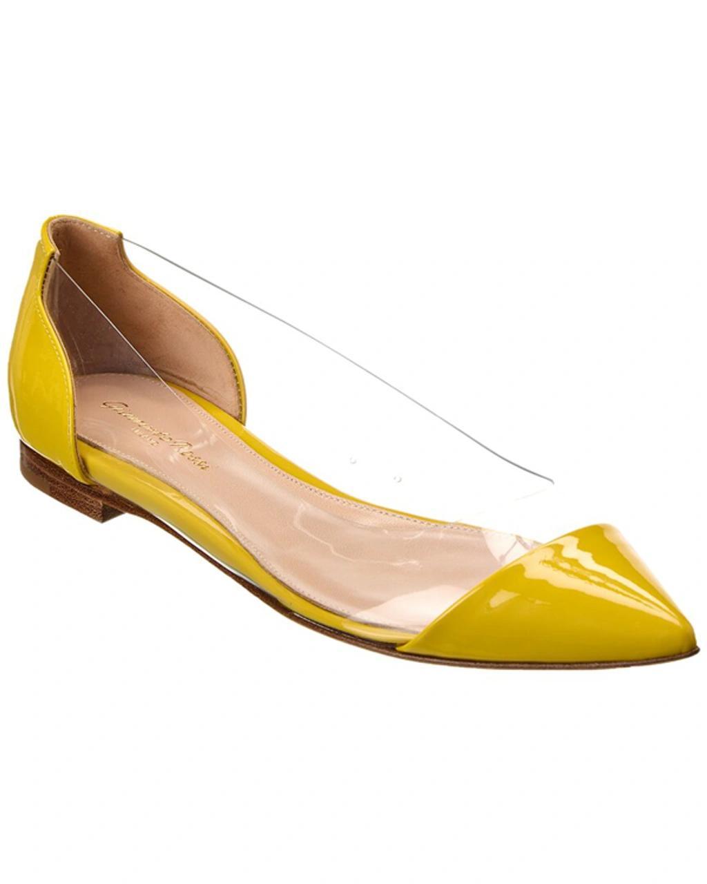 GIANVITO ROSSI Vinyl & Patent Flat In Yellow Product Image