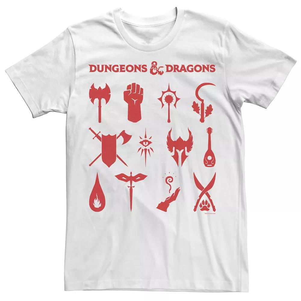 Men's Dungeons And Dragons Classes Icons Tee, Size: Medium, White Product Image