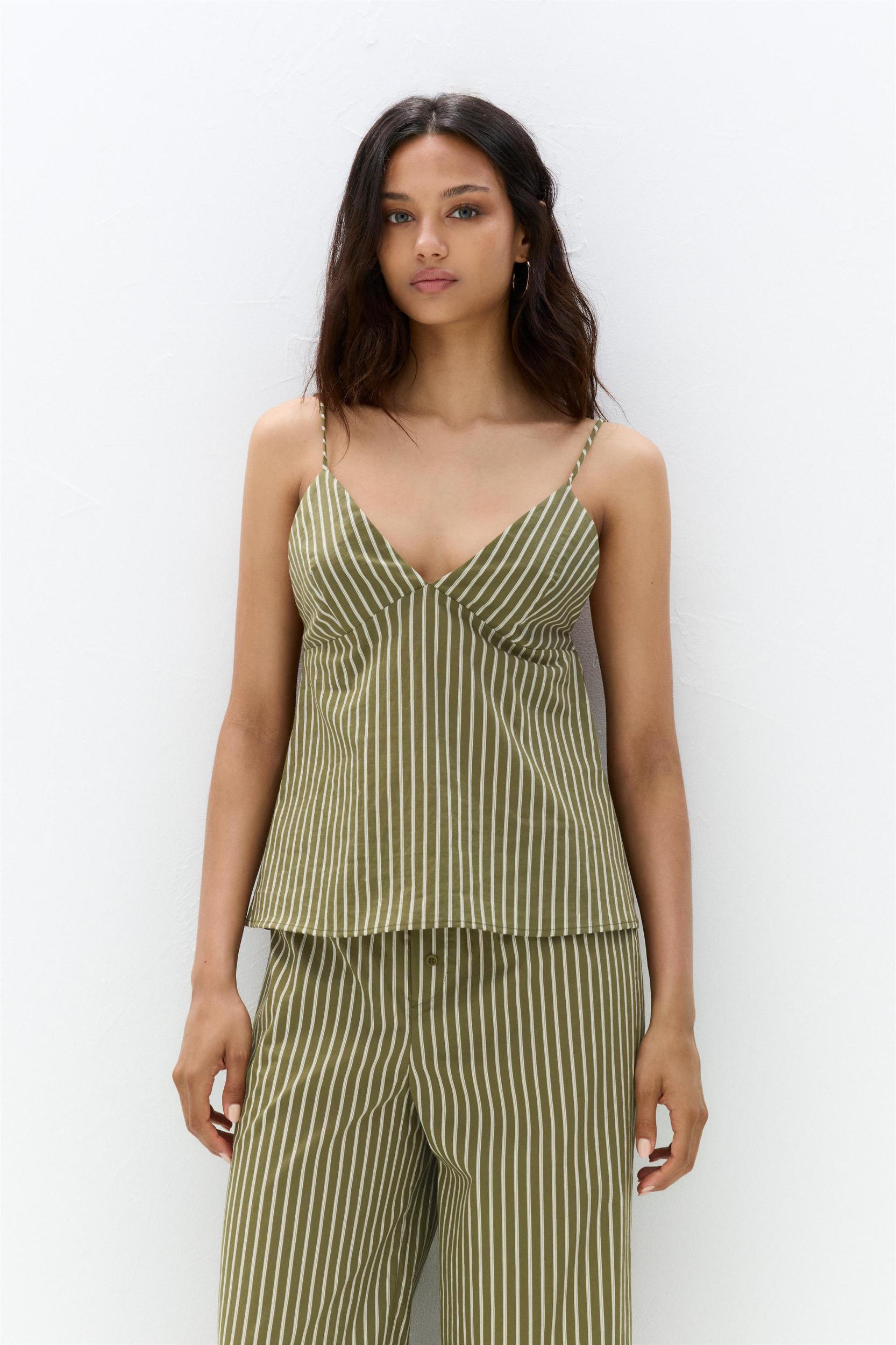 Striped top with straps Product Image