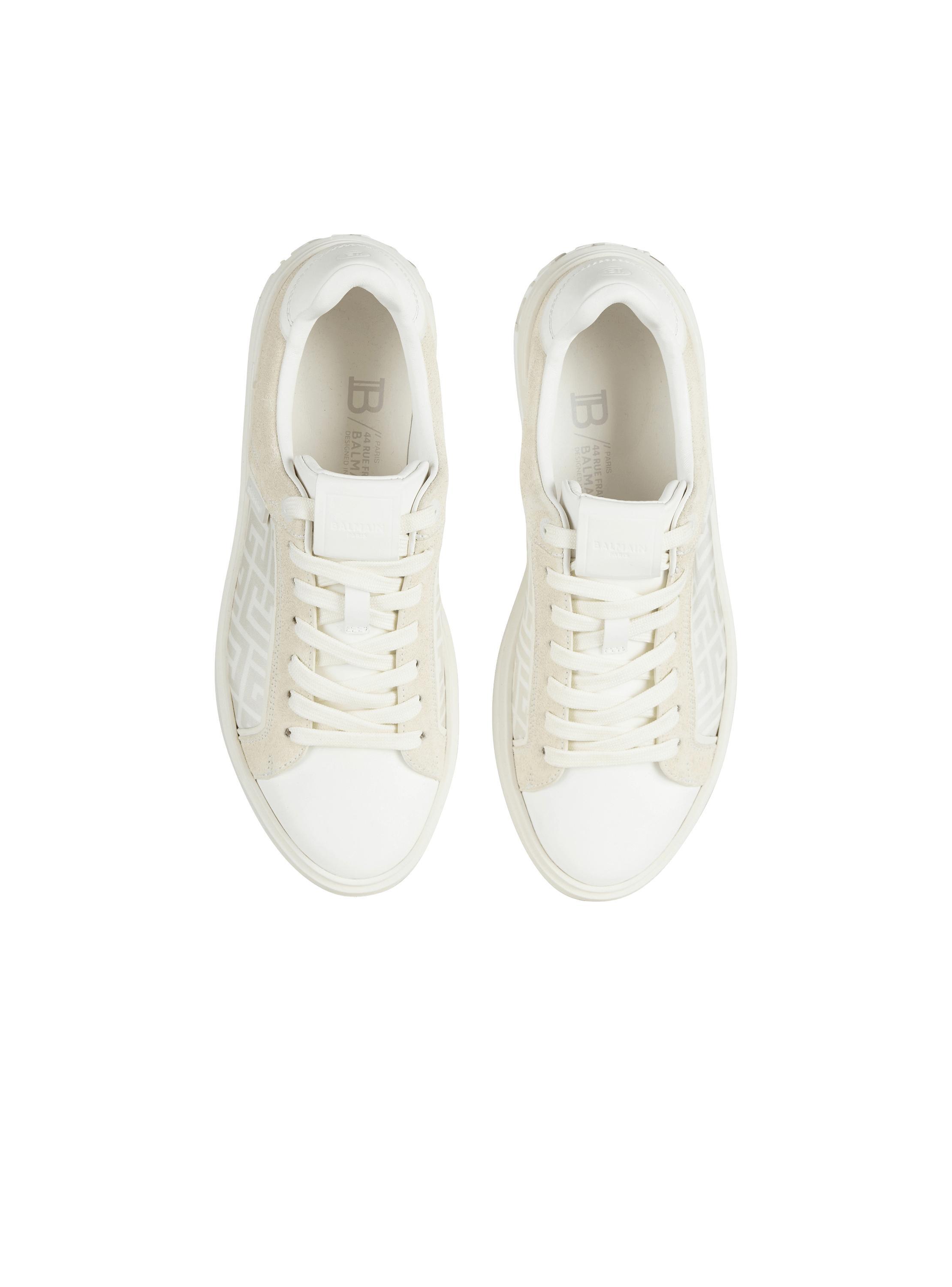 B-Court monogrammed nylon and leather sneakers Product Image