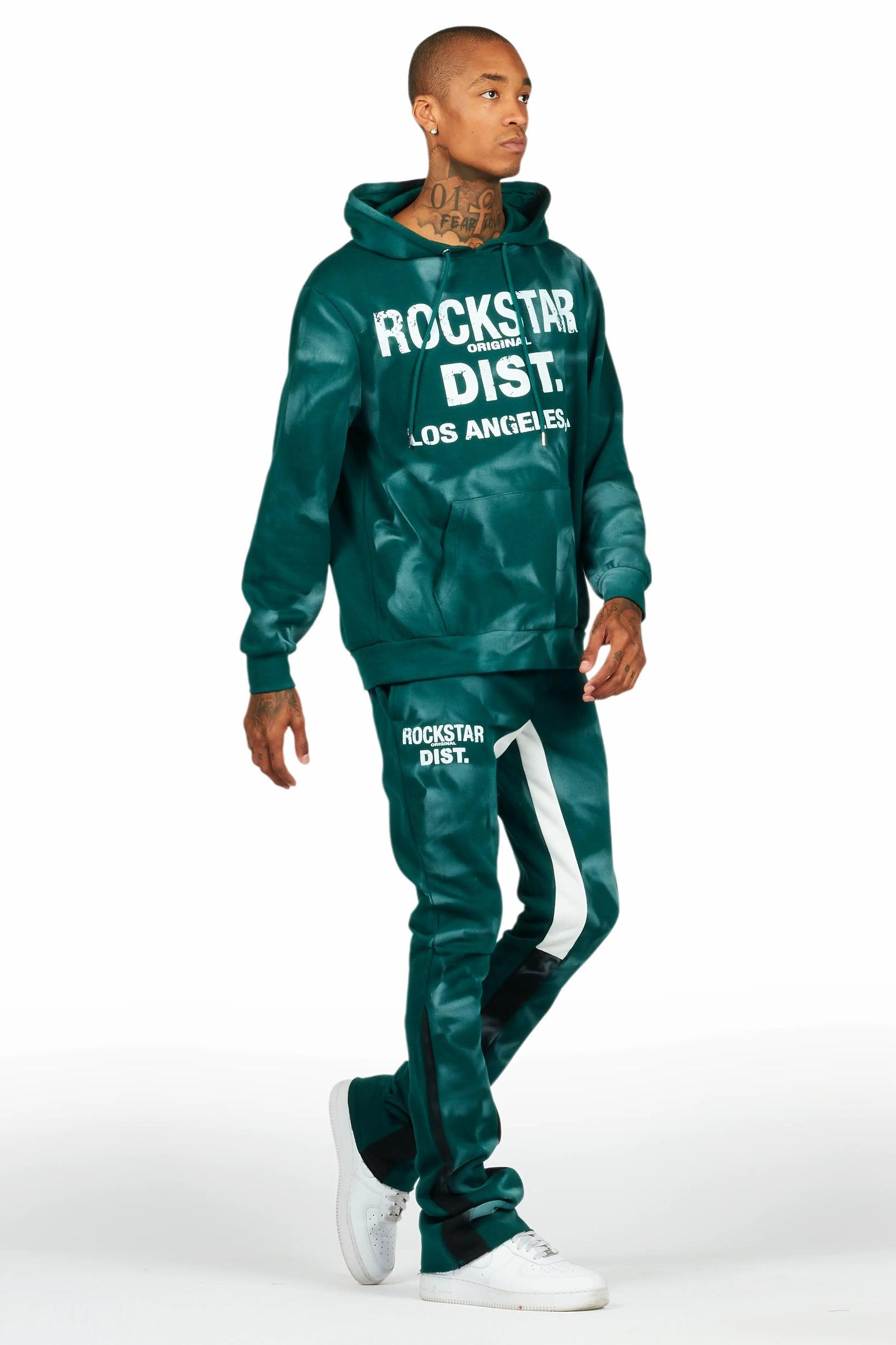 Nelly Dark Green Hoodie Stacked Flare Track Set Male Product Image