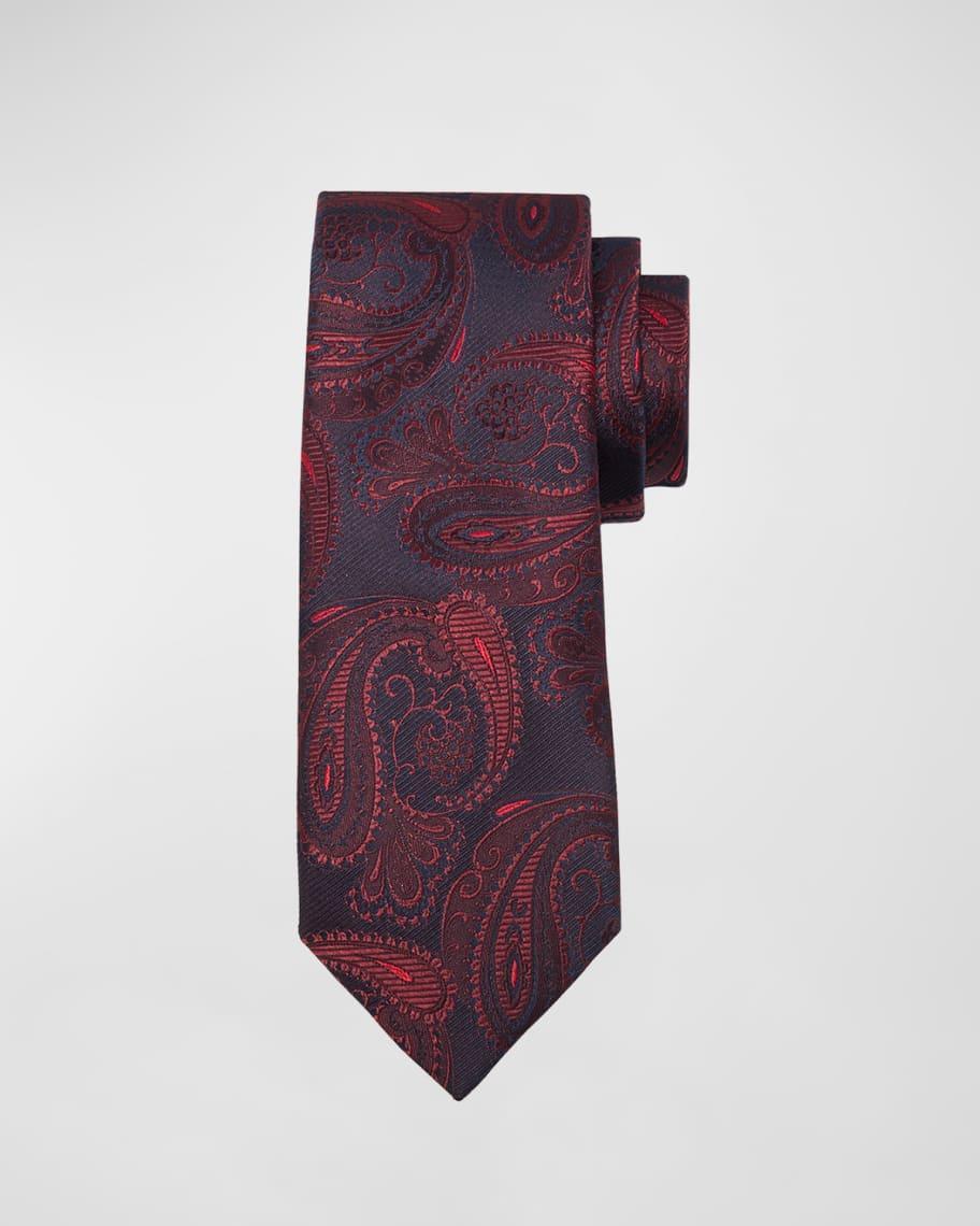 Mens Woven Paisley Silk Tie Product Image