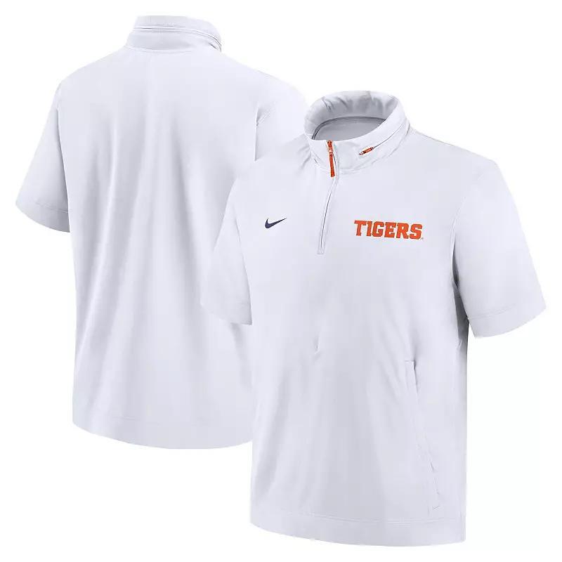 Men's Nike White Tennessee Volunteers 2024 Sideline Coach Short Sleeve Half-Zip Hoodie Jacket,  Product Image