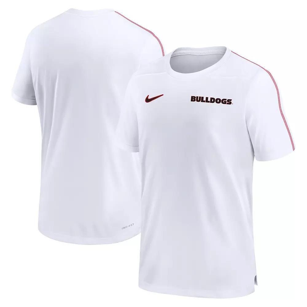 Men's Nike White Georgia Bulldogs 2024 Sideline Coach Performance Top,  Product Image