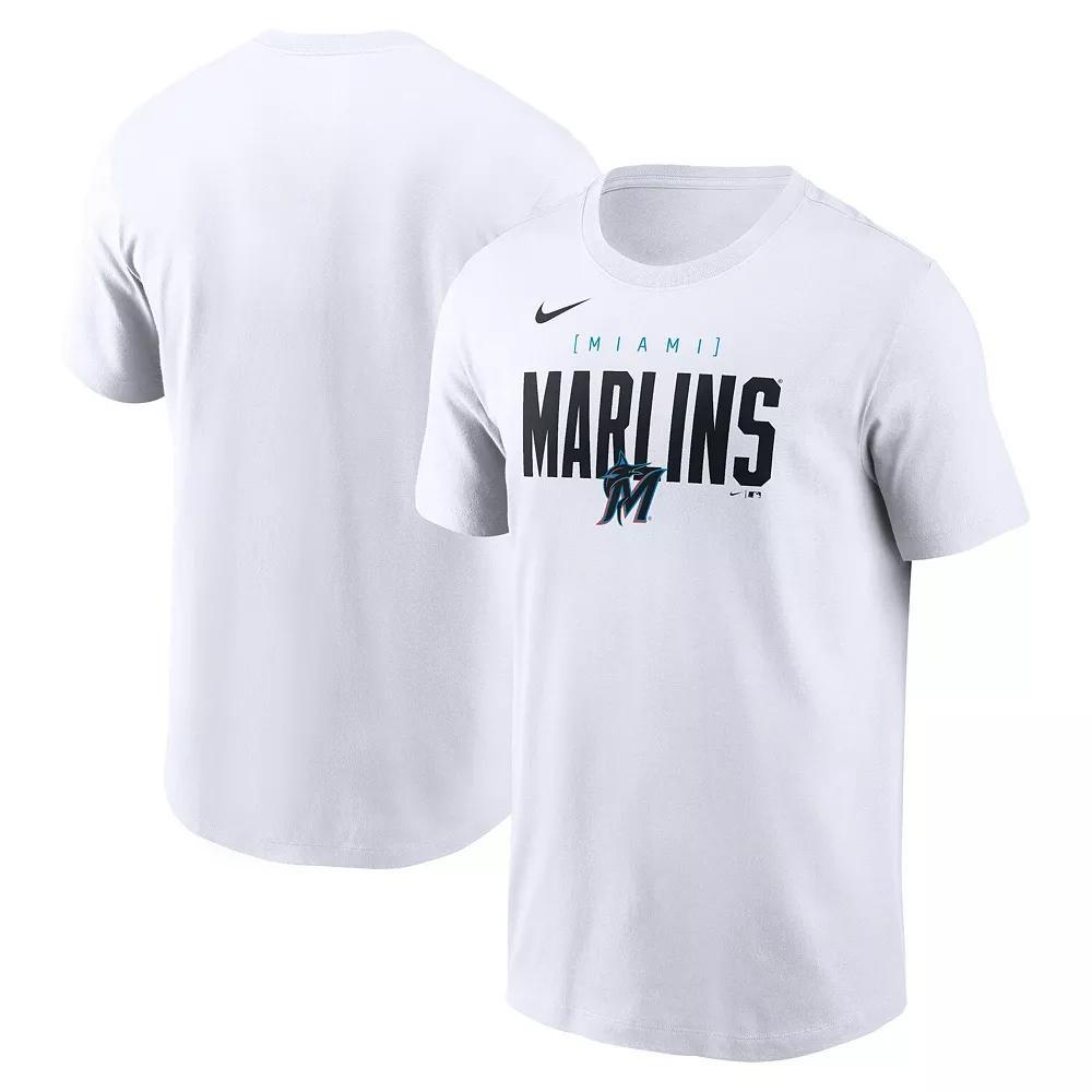 Men's Nike White Miami Marlins Home Team Bracket Stack T-Shirt, Size: 2XL Product Image