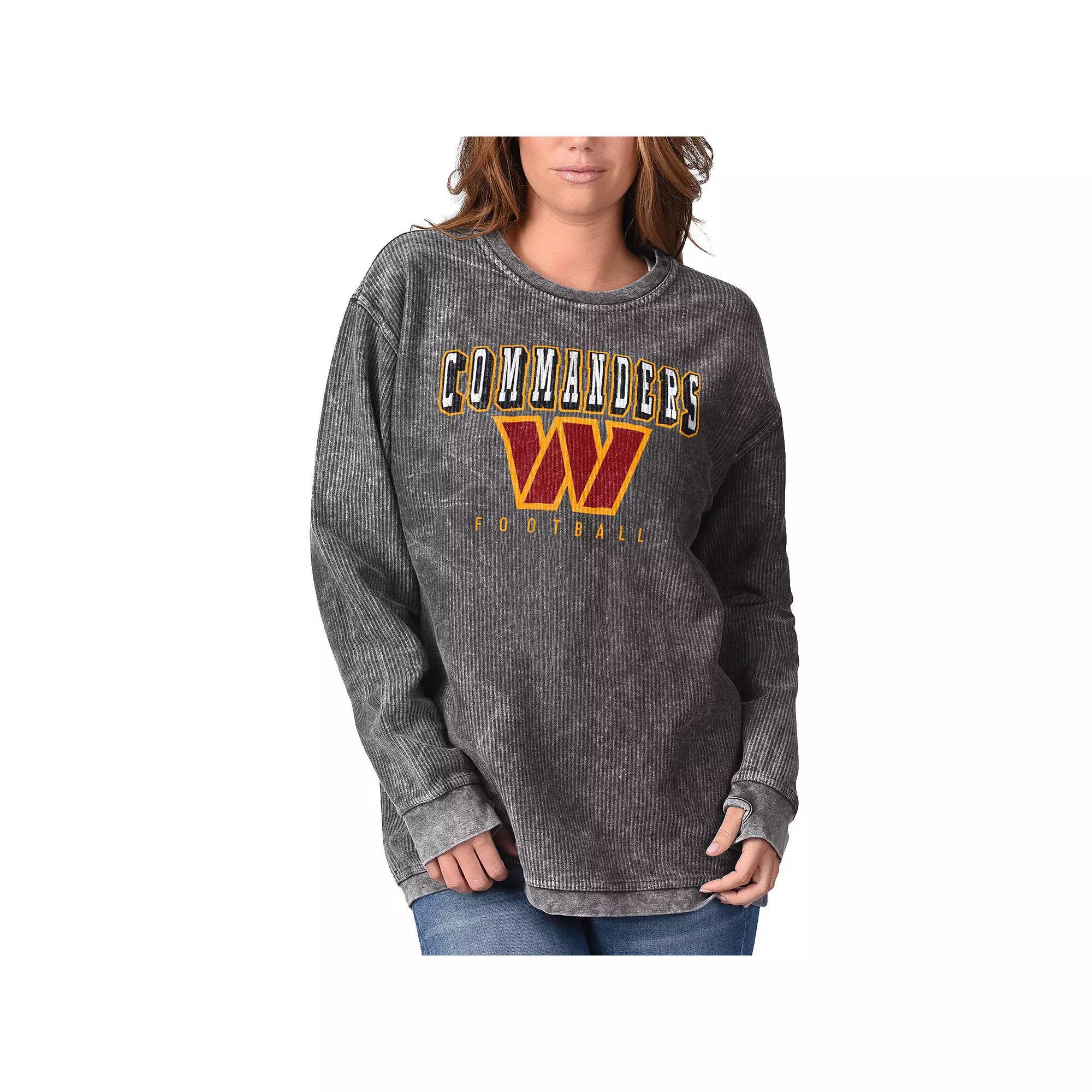 Women's G-III 4Her by Carl Banks Black Washington Commanders Comfy Cord Pullover Sweatshirt,  Product Image