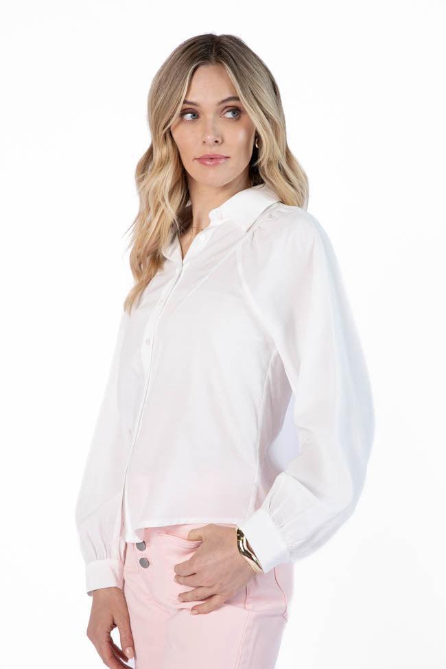 Basic Foundation Ivory Button Down Blouse FINAL SALE Product Image
