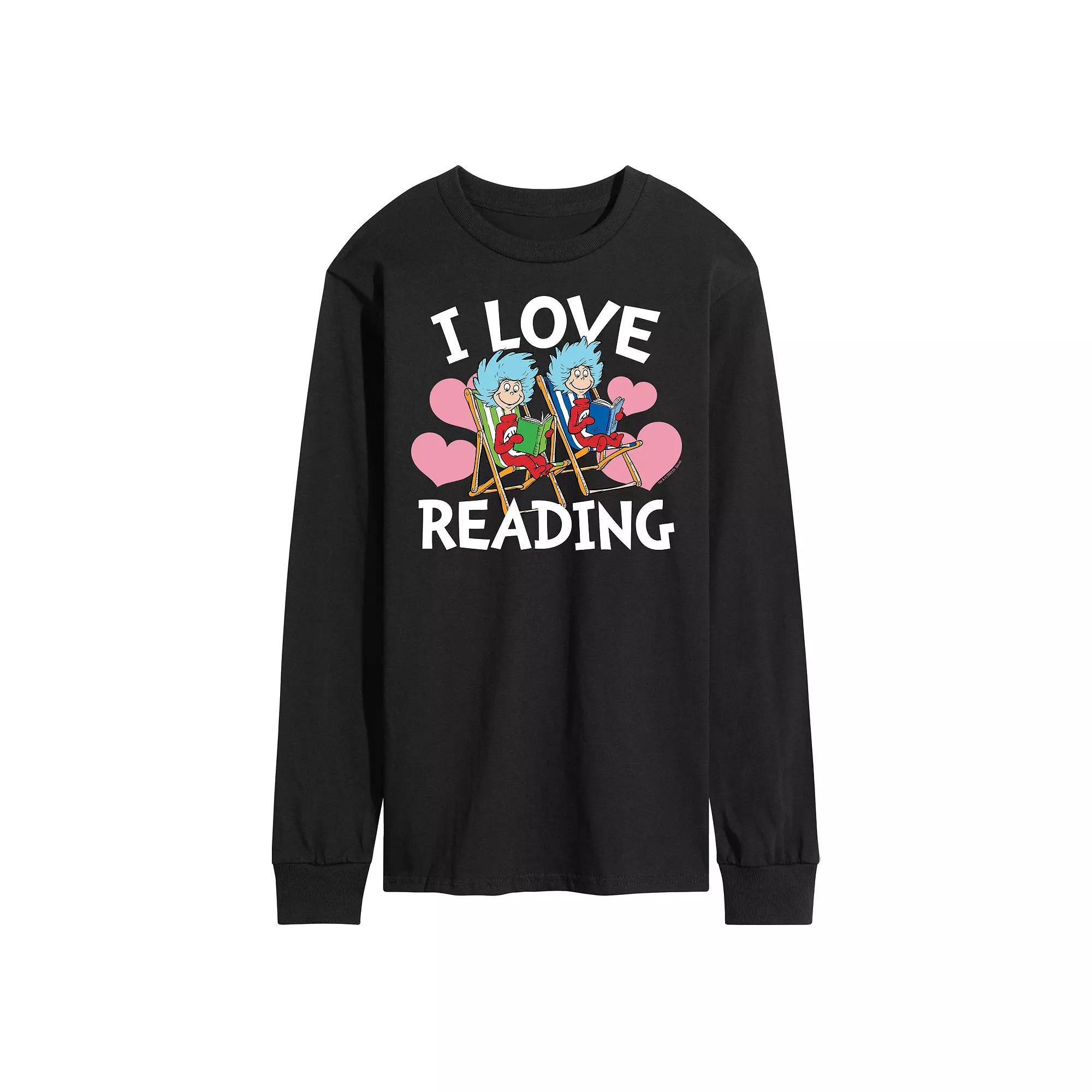 Men's Dr Seuss I Love Reading Long Sleeve Graphic Tee,  Product Image