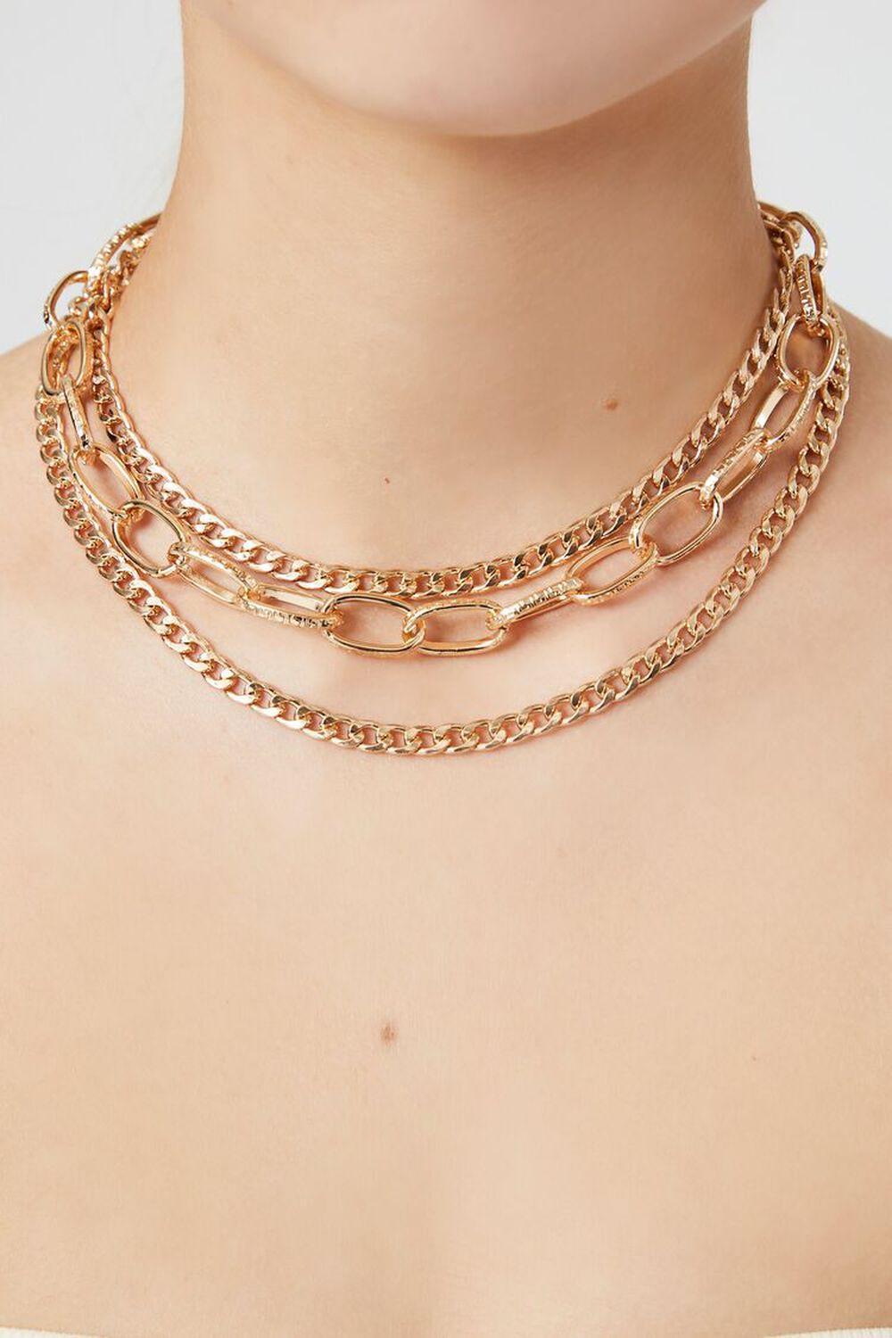 Layered Curb & Anchor Necklace | Forever 21 Product Image