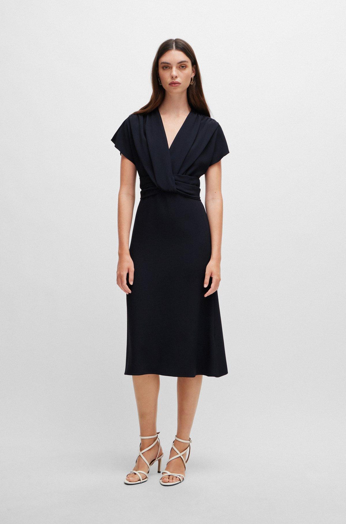 Drape-front dress in matte satin Product Image