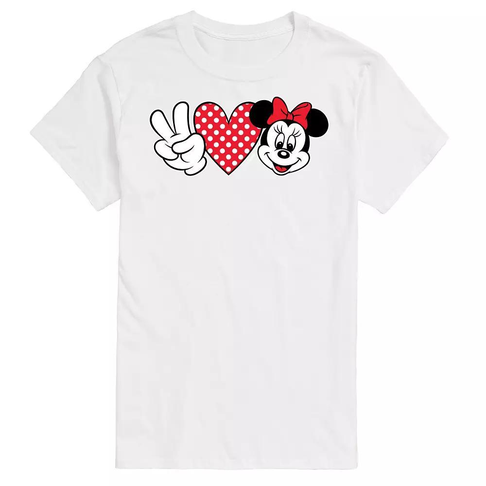 Disney's Minnie Mouse Big & Tall Peace Love Graphic Tee, Men's,  Product Image