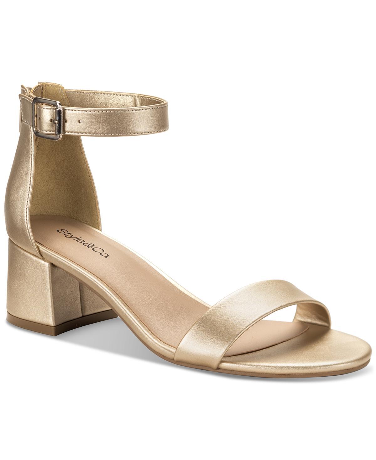 Style & Co Womens Janiee Ankle-Strap Block-Heel Sandals, Created for Macys Product Image