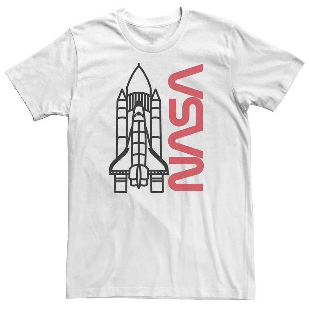 Big & Tall NASA Space Shuttle Line Art Stamp Tee, Men's, Size: 4XL, White Product Image