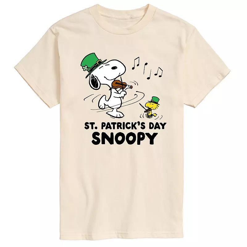 Men's Peanuts St. Patricks Day Snoopy Graphic Tee, Size: Medium, Beige Product Image