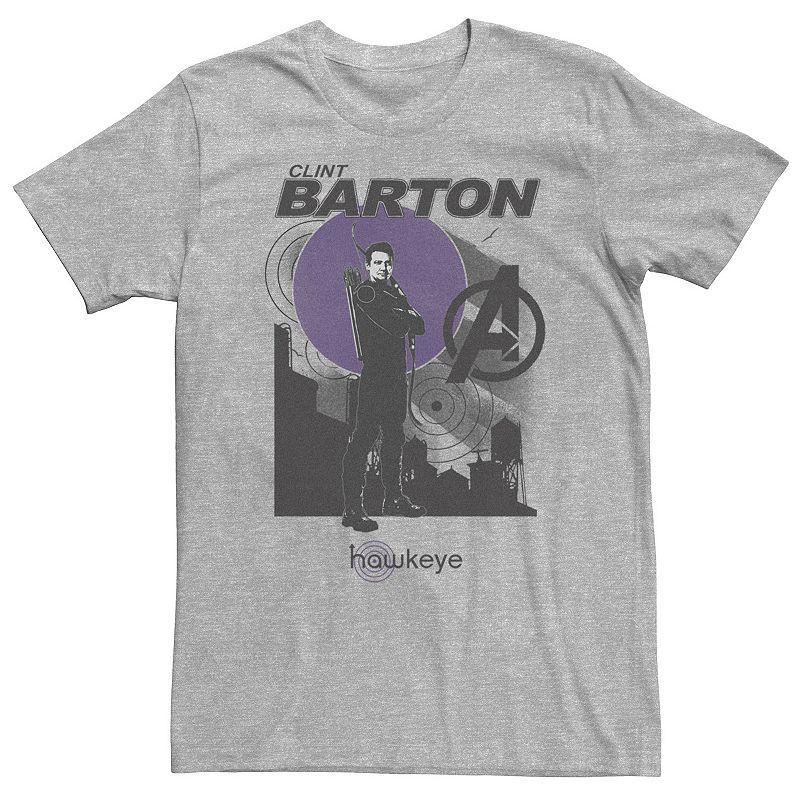 Big & Tall Marvel Hawkeye Clint Barton Action Portrait Tee, Men's, Size: 3XL, Athletic Grey Product Image