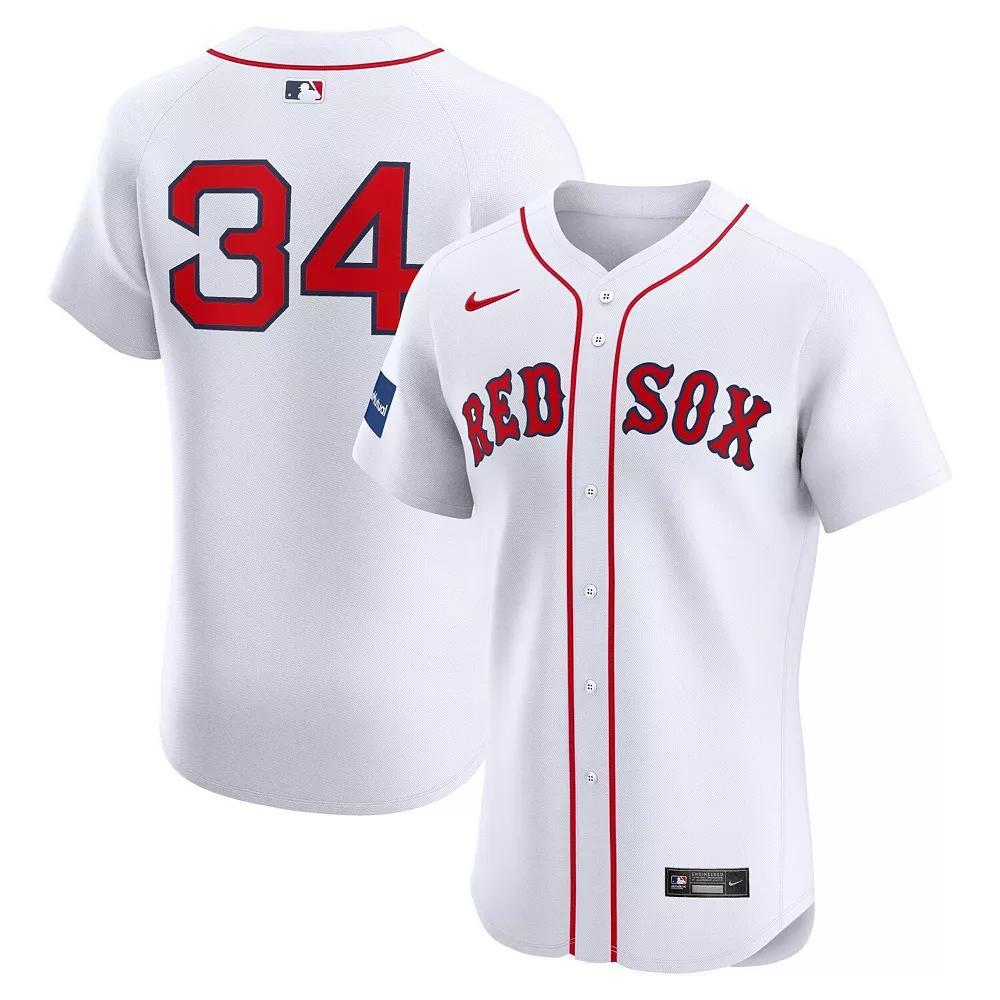 Men's Nike David Ortiz White Boston Red Sox Home Elite Sponsor Patch Player Jersey, Size: 52 Product Image