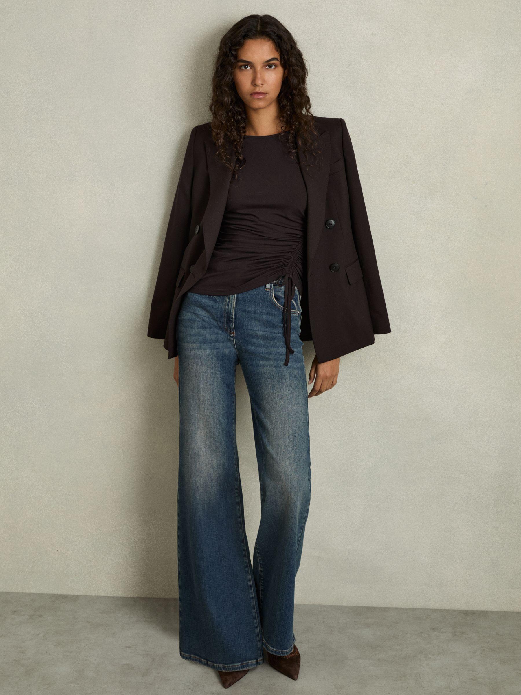 Jersey Ruched Top in Burgundy Product Image