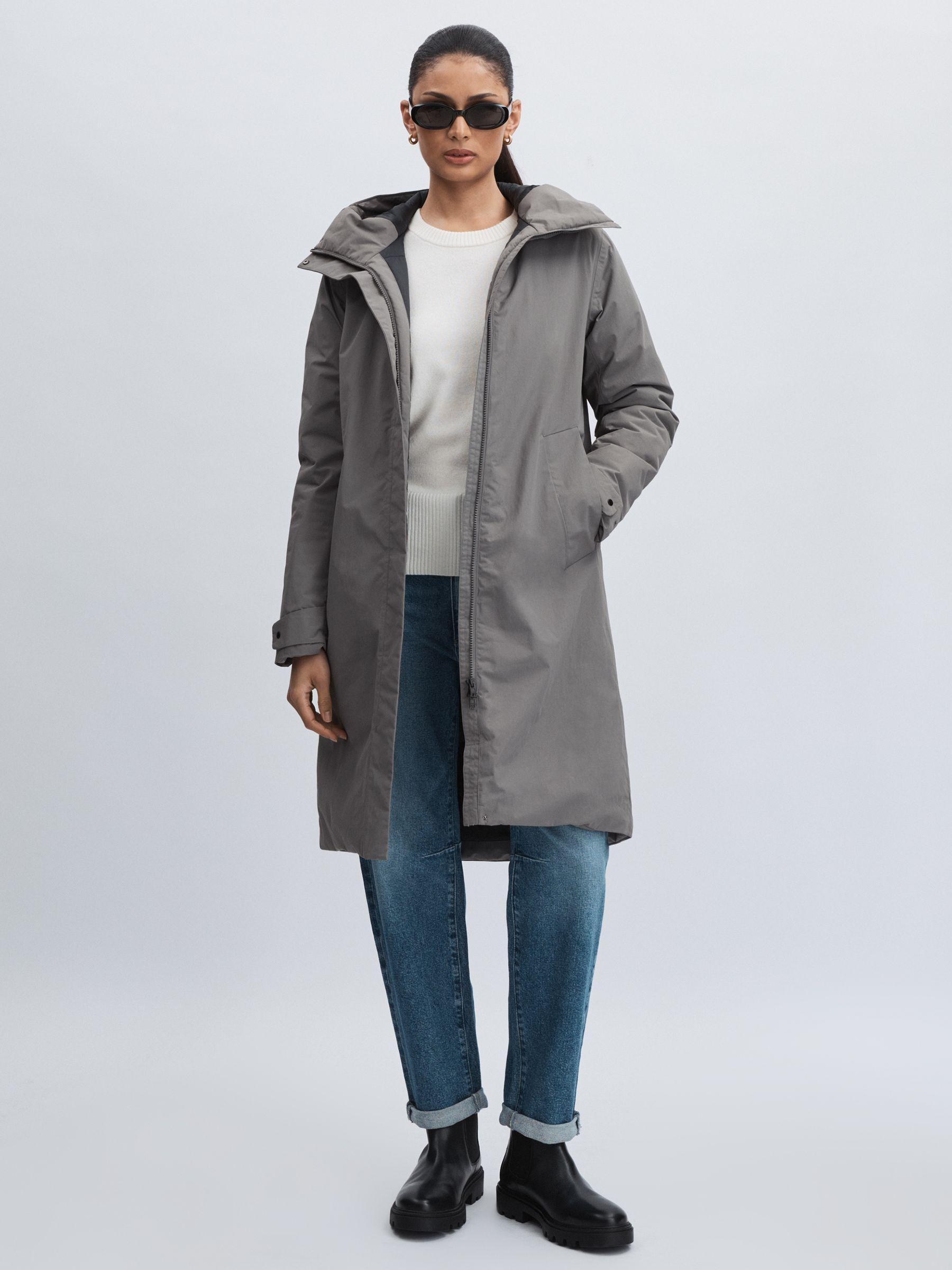 Scandinavian Edition Insulated Hooded Parka in Light Grey Product Image
