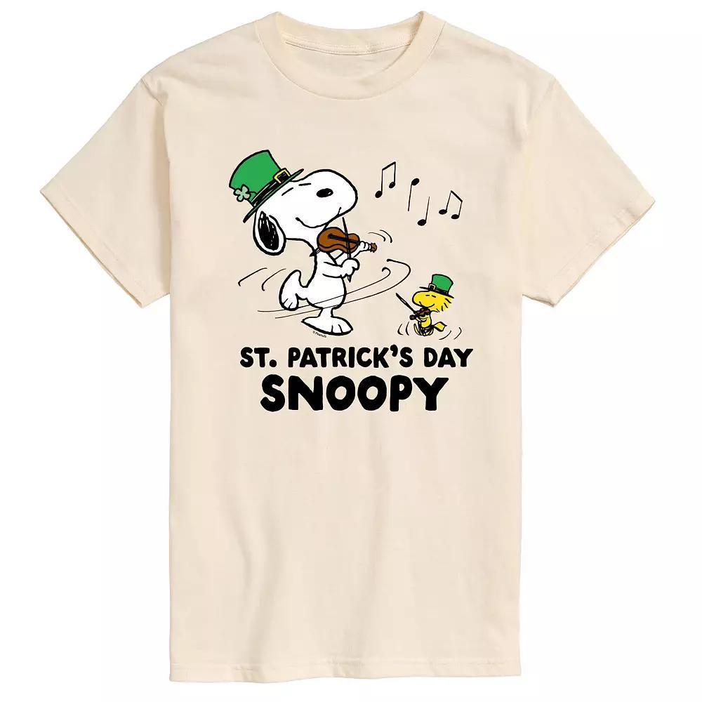 Men's Peanuts St. Patricks Day Snoopy Graphic Tee, Size: Medium, Beige Product Image