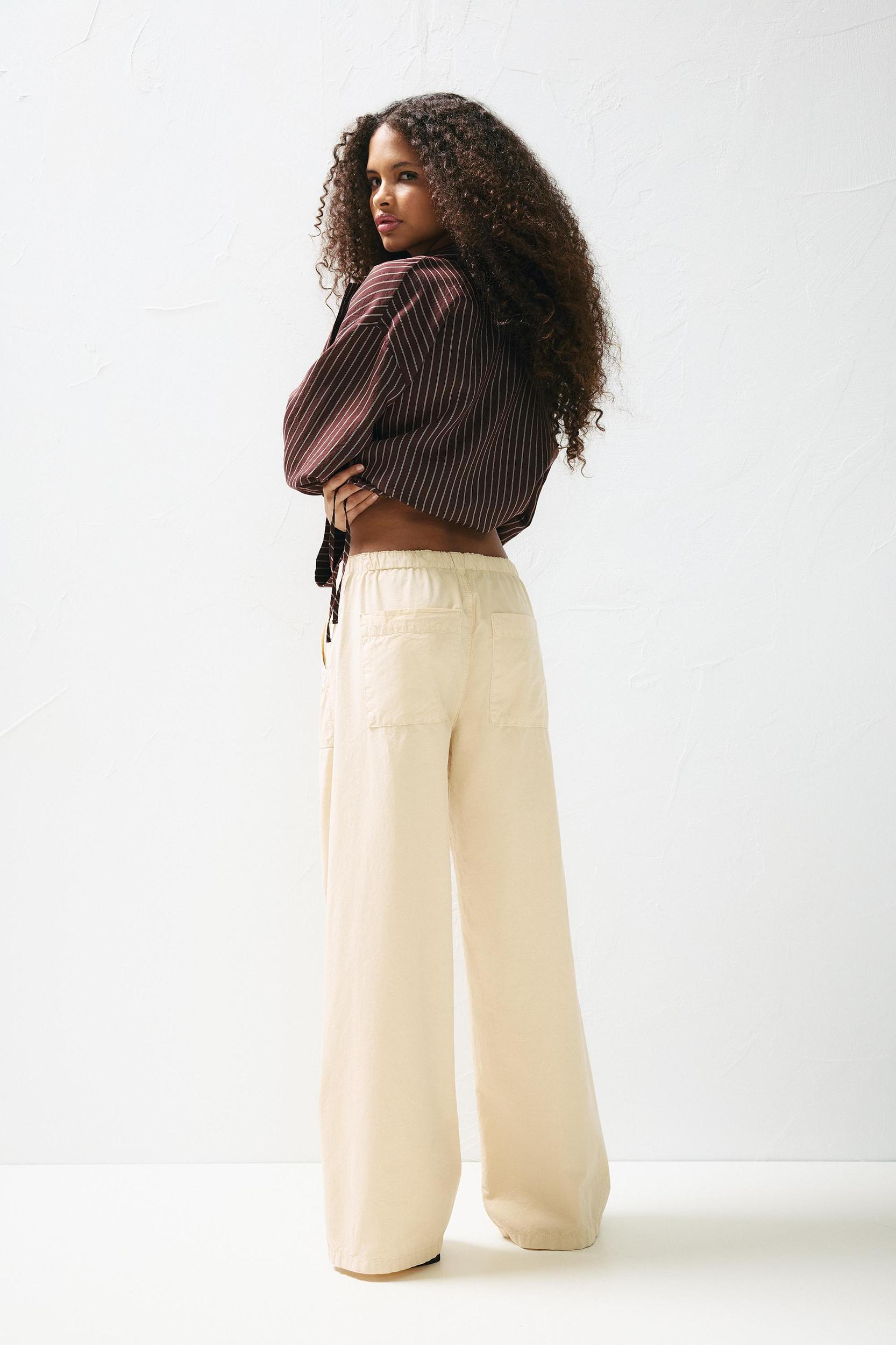 Baggy poplin trousers Product Image