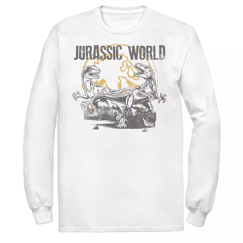 Men's Jurassic World Distressed Raptor Battle Tee, Size: Large, Athletic Grey Product Image