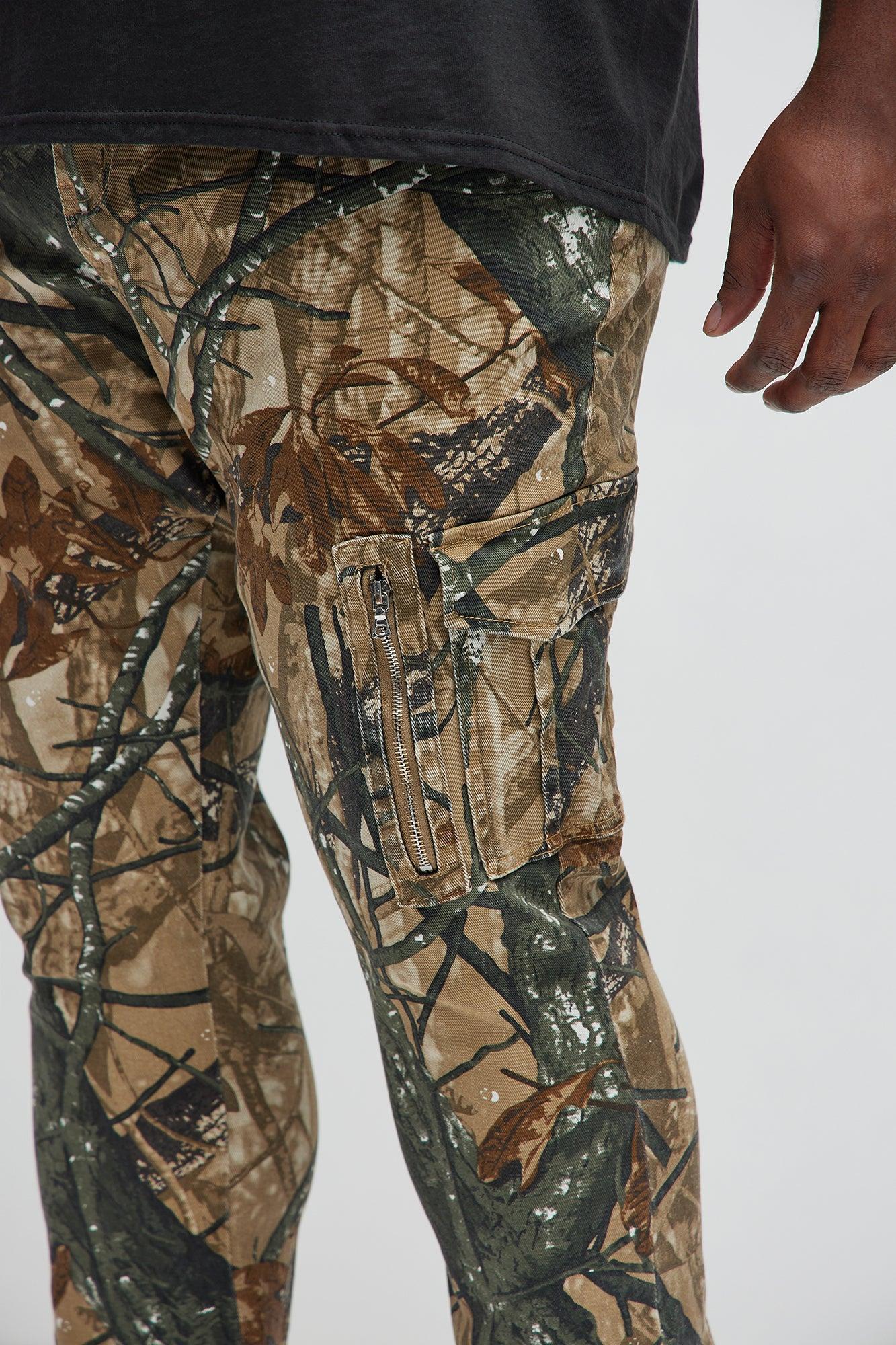 Get Me Started Cargo Slim Flare Pants - Green/combo Product Image