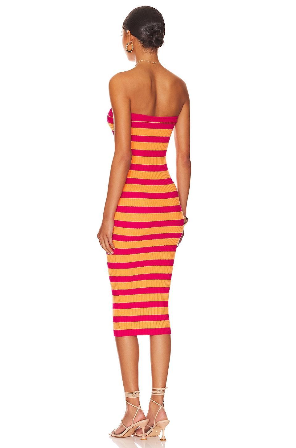 Lesley Ribbed Strapless Dress MORE TO COME Product Image