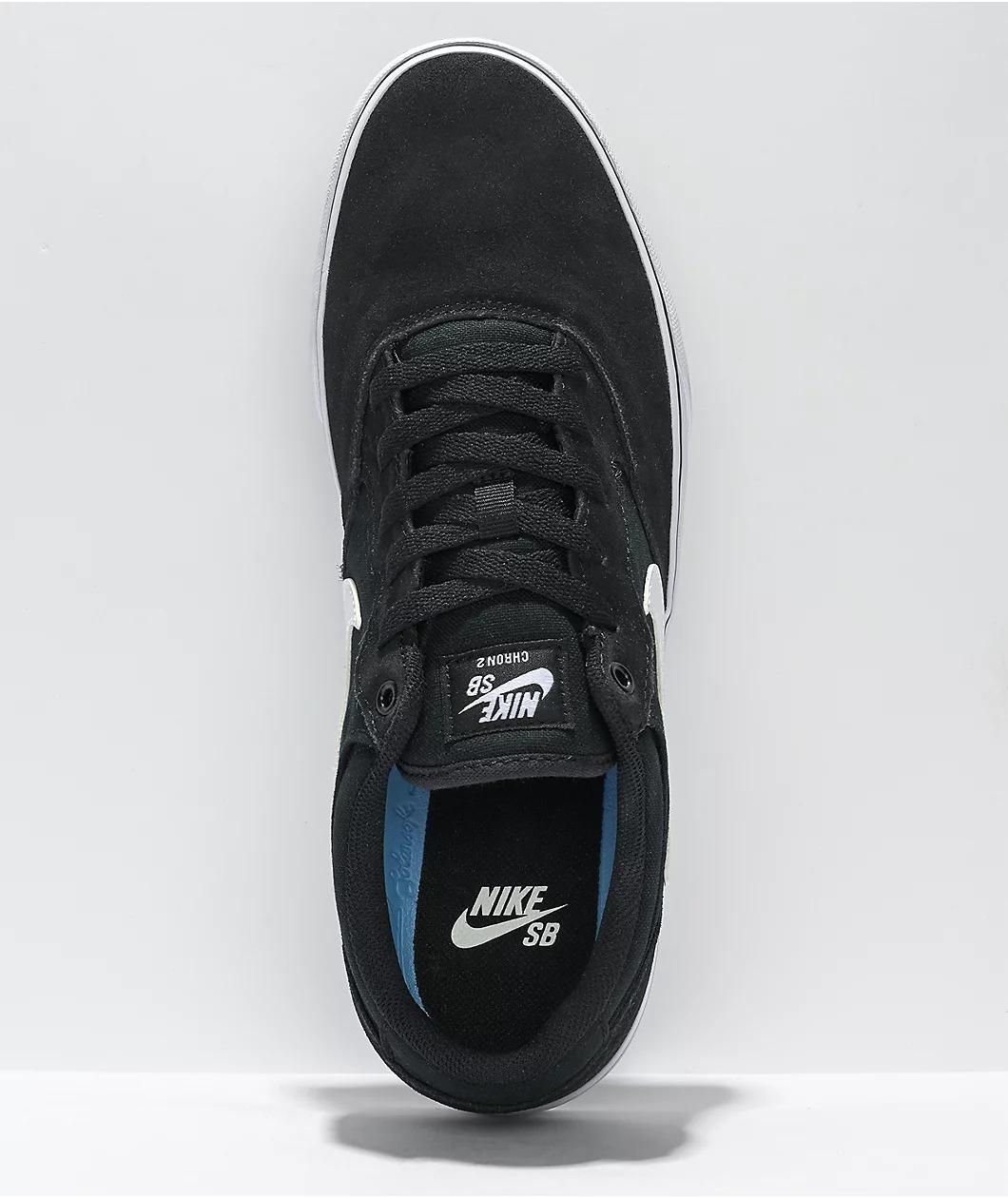 Nike SB Chron 2 Black & White Skate Shoes Product Image