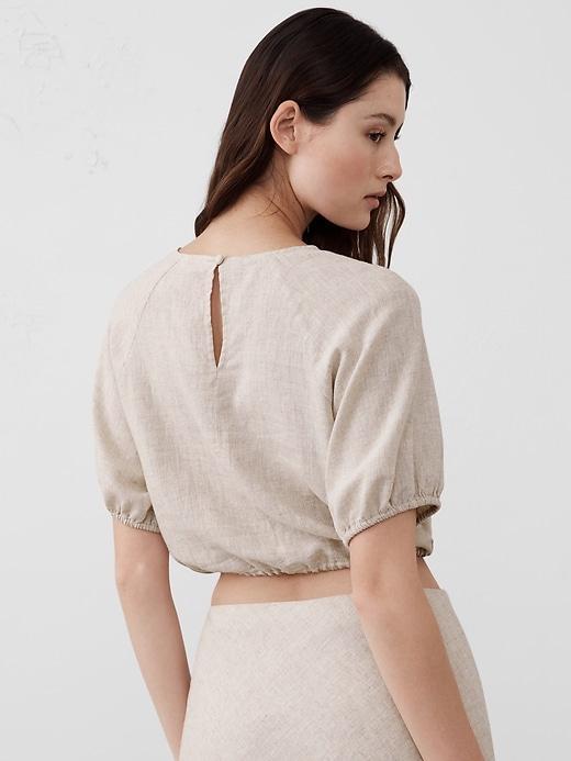 Linen-Blend Tie-Hem Top Product Image